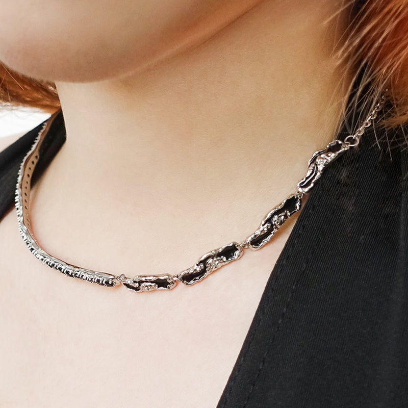 OINICIO Sediment Black Epoxy Resin Inlay Choker