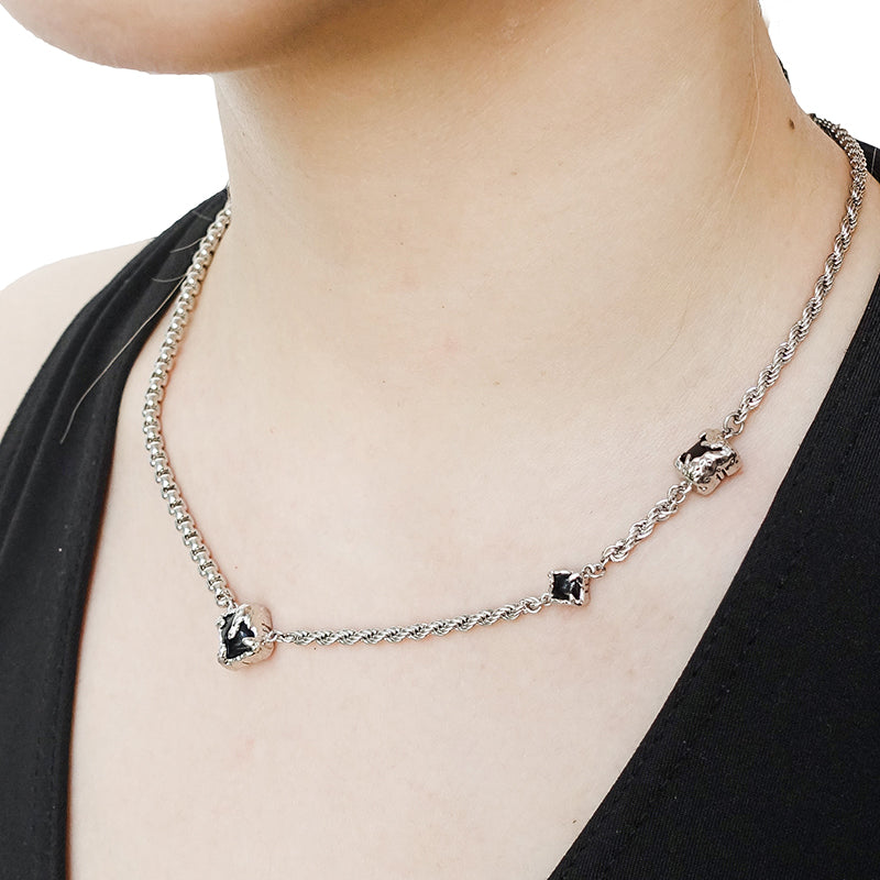 OINICIO Sediment Black Agate Inlay Necklace