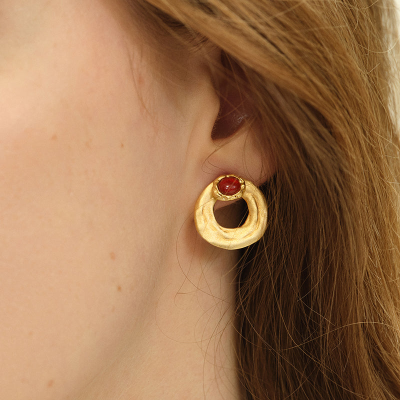 OINICIO Seed Detachable Gem Drop Hoop Earrings