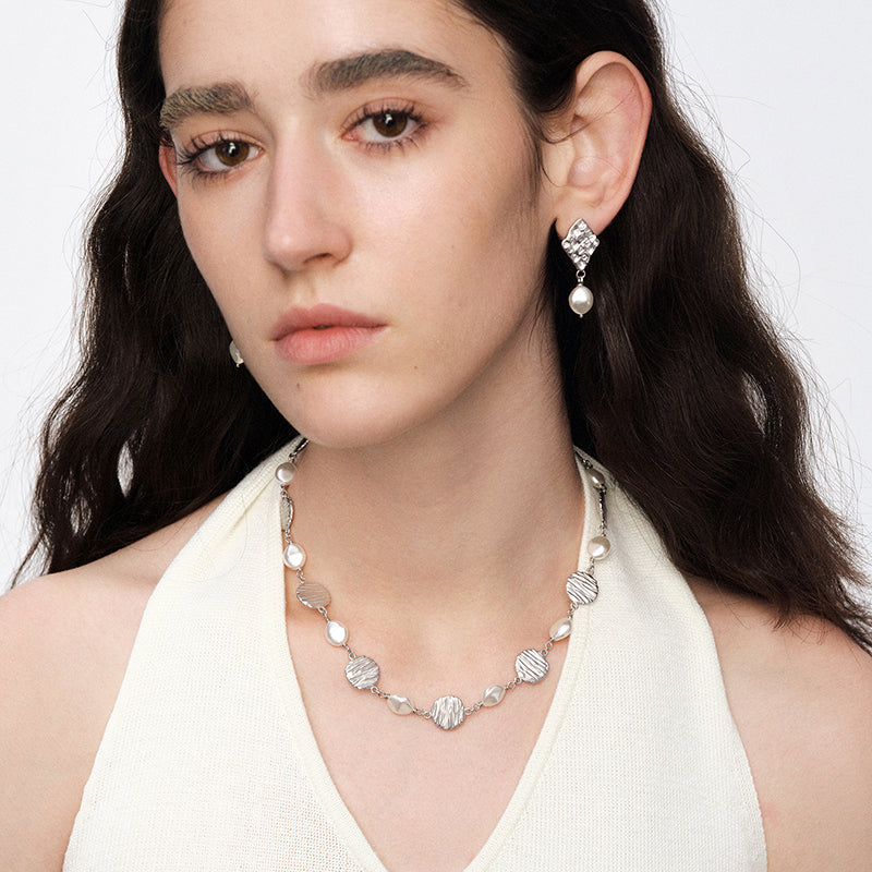 OINICIO NanKe Silver Scale Pendant Earrings