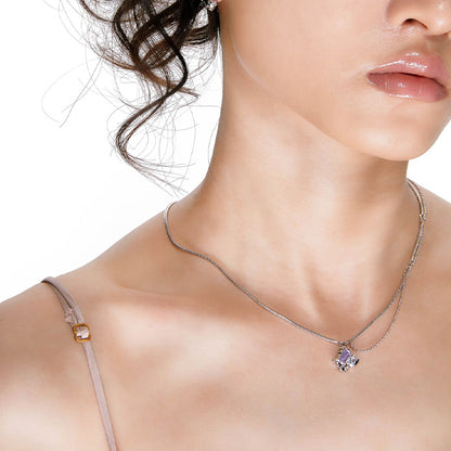 OINICIO Mumbling Blue Purple Zircon Pendant Necklace