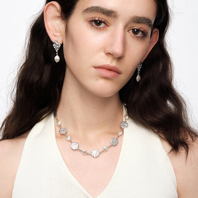 OINICIO NanKe Silver Lace Fish Scale Necklace
