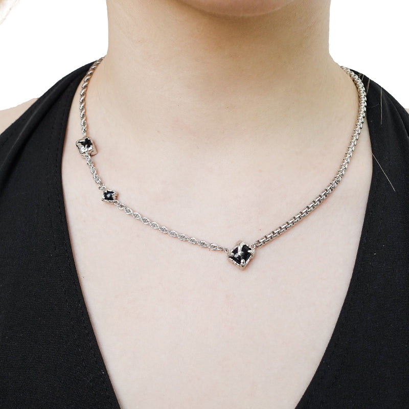 OINICIO Sediment Black Onyx patchwork necklace – oiniciojewelry