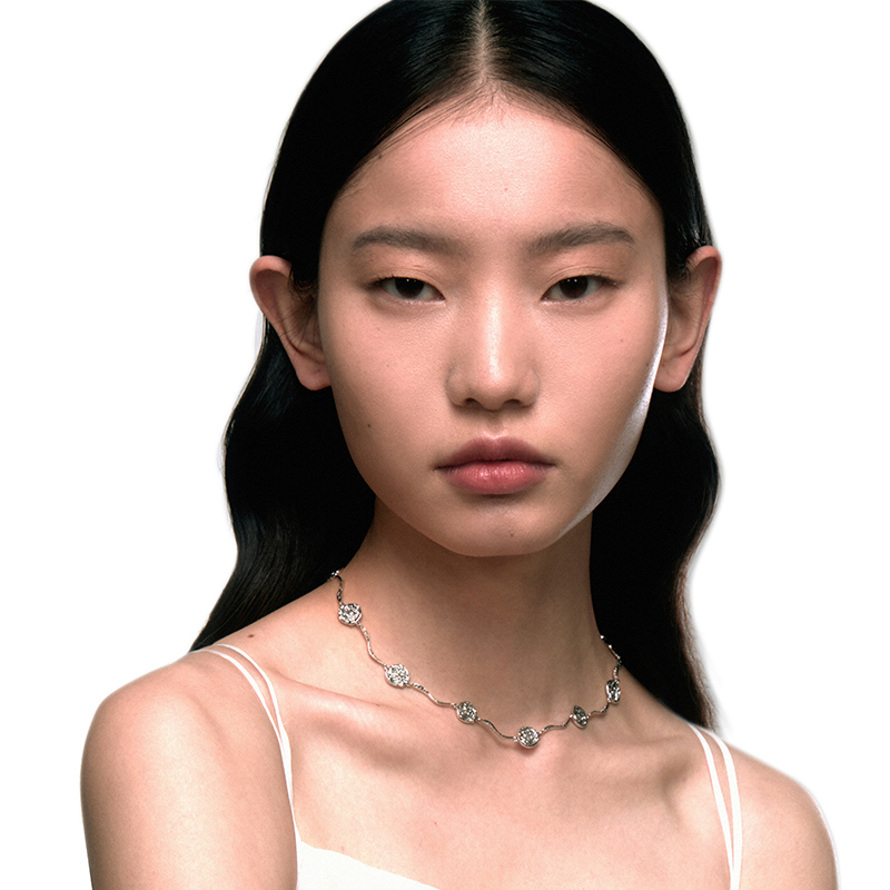 OINICIO Grayling 925 Silver Small Fish Scale Patchwork Necklace