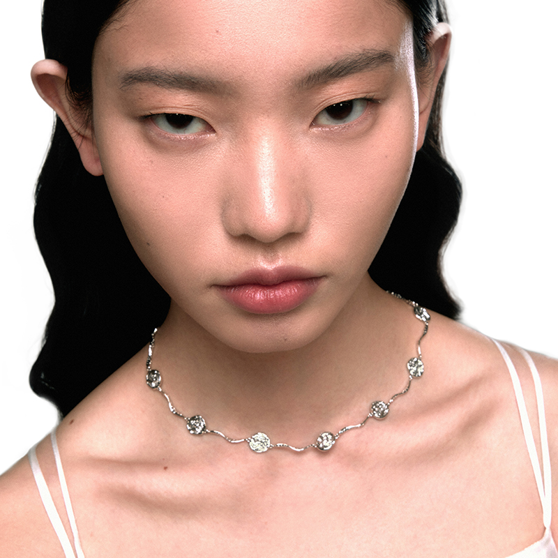 OINICIO Grayling 925 Silver Small Fish Scale Patchwork Necklace