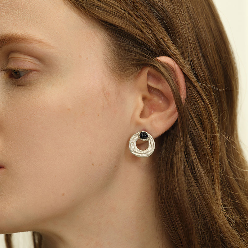 OINICIO Seed Detachable Gem Drop Hoop Earrings