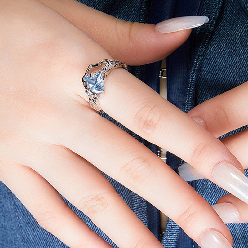 OINICIO Mumbling Blue Zircon Liquid Irregular Ring