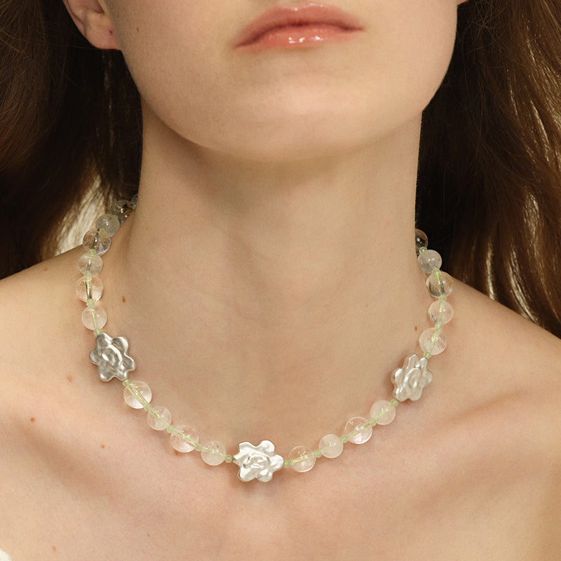 OINICIO Comfort Zone Crystal Glow Floral Necklace