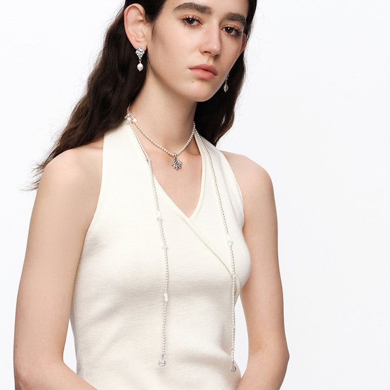 OINICIO NanKe Lace Fish Tail Pendant Sweater Necklace