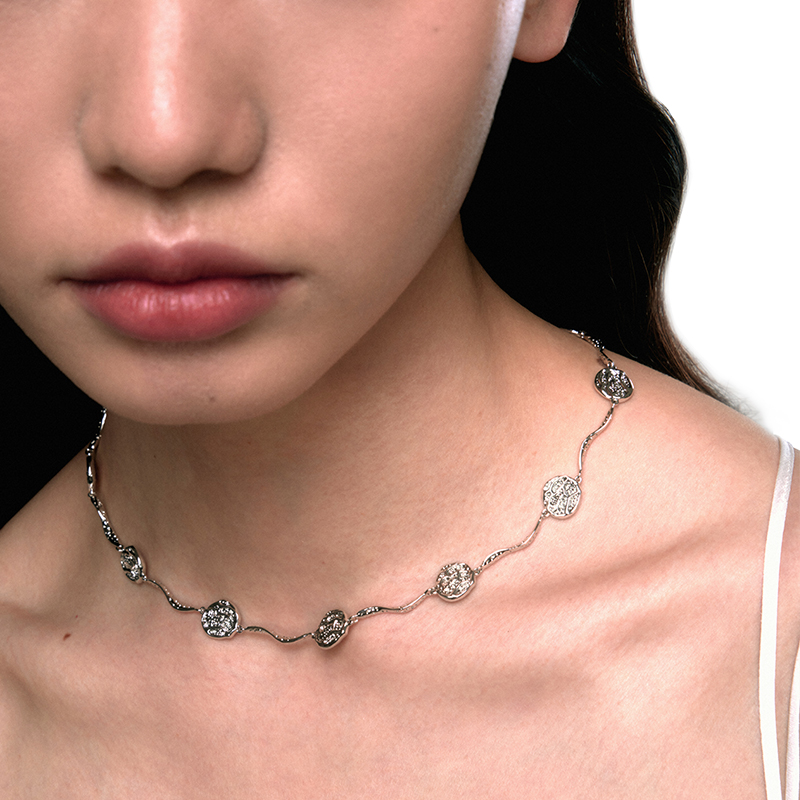 OINICIO Grayling 925 Silver Small Fish Scale Patchwork Necklace