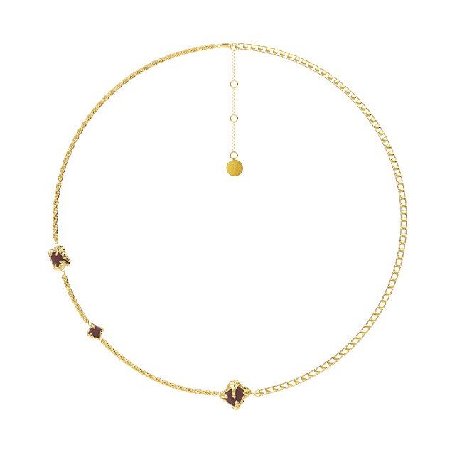 OINICIO Sediment Dark Red Agate Inlay Necklace