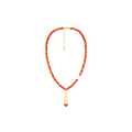 OINICIO Seed Dewdrop Red Gemstone Beaded Necklace