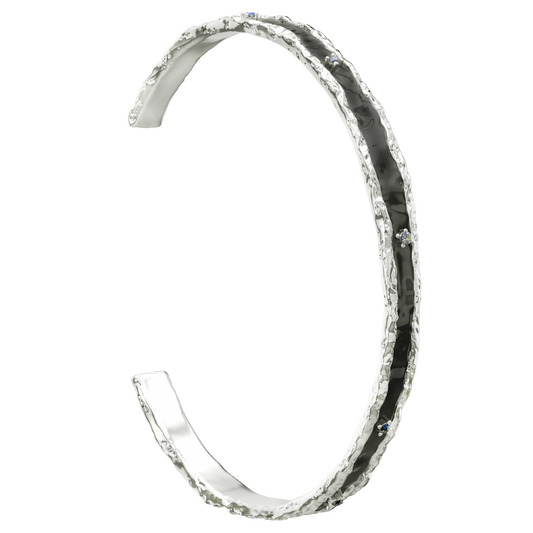 OINICIO Sediment Black Epoxy Set Zirconia Wide Bracelet