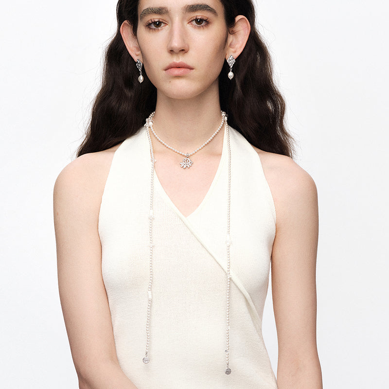 OINICIO NanKe Lace Fish Tail Pendant Sweater Necklace