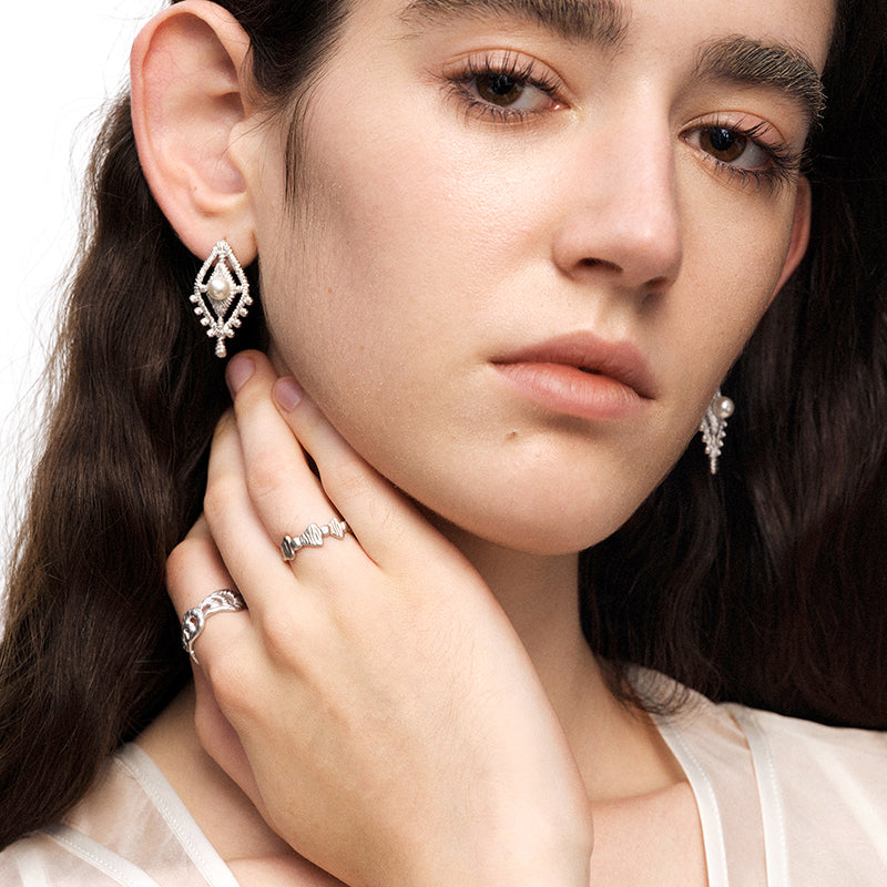 OINICIO NanKe Silver Fishtail Openwork Ring 15#