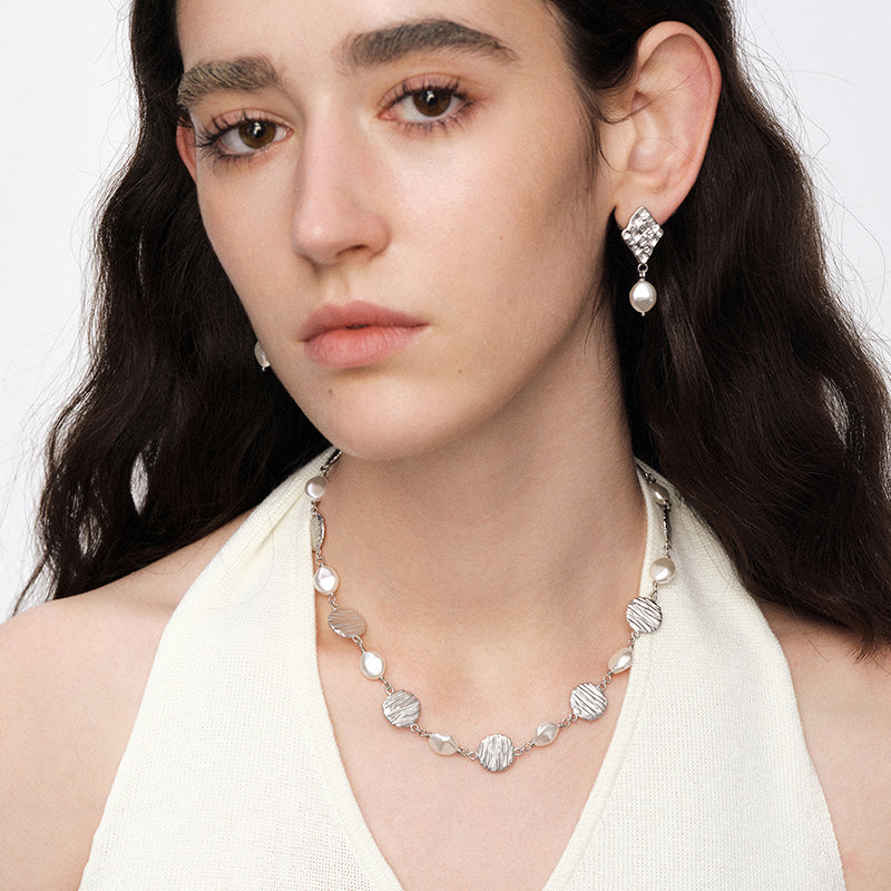 OINICIO NanKe Silver Lace Fish Scale Necklace