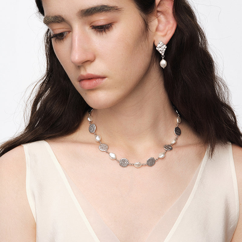 OINICIO NanKe Silver Lace Fish Scale Necklace