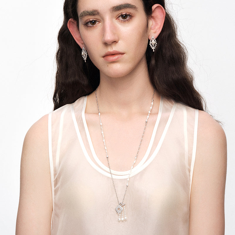 OINICIO NanKe Silver Fish Tail Pendant Link Necklace