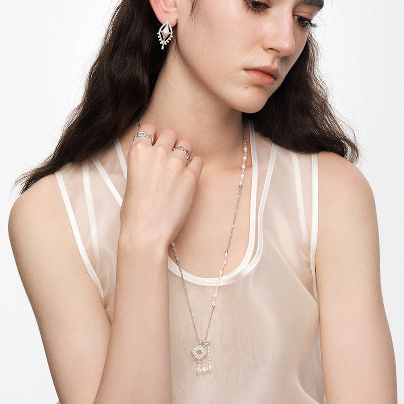 OINICIO NanKe Silver Fish Tail Pendant Link Necklace