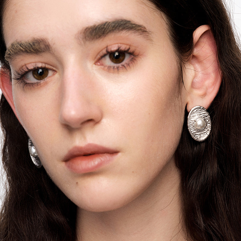OINICIO NanKe Silver Lace Disc Earrings