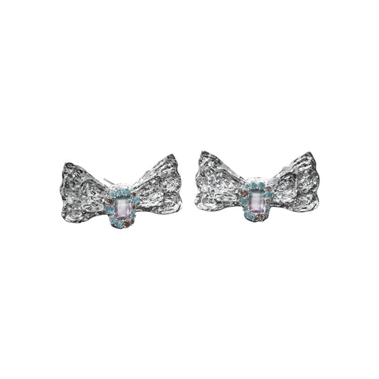 OINICIO Ambush Liquid Fluorite Bow Stud Earrings