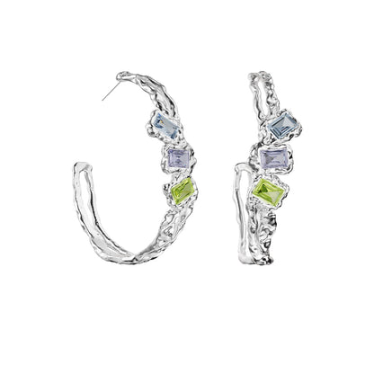 OINICIO Mumbling Colorful Zircon Big Earrings