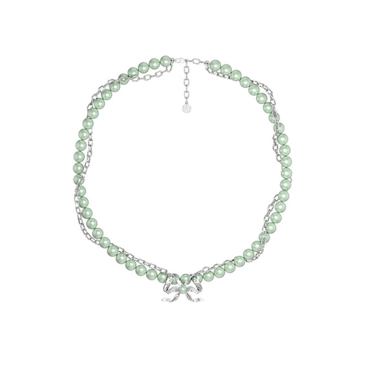 OINICIO Ambush Pearl Glass Double Layer Necklace