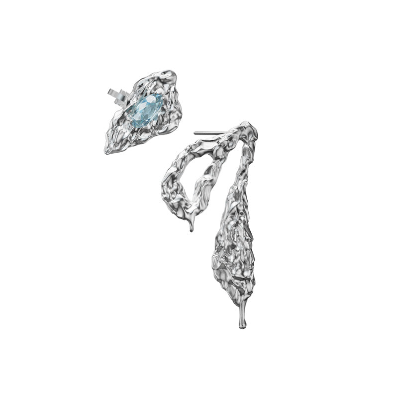 OINICIO Ambush Blue Zircon Ear Clip Stud Set