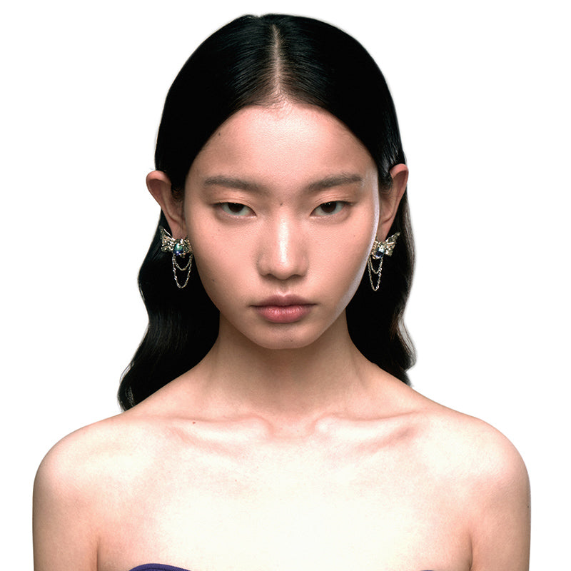 OINICIO Ambush Fluorite Bow Tassel Earrings