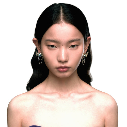 OINICIO Ambush Fluorite Bow Tassel Earrings