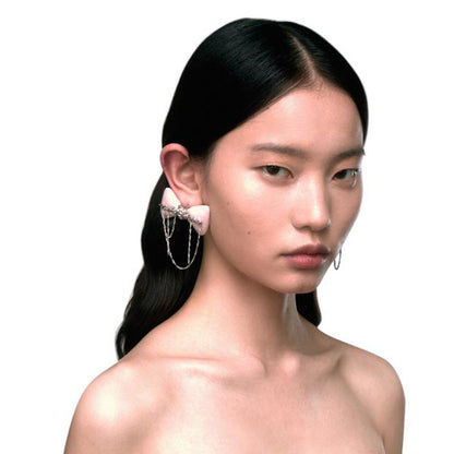 OINICIO Ambush Leather Bow Tassel Earrings