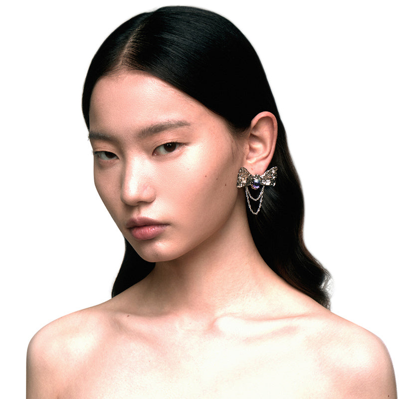 OINICIO Ambush Fluorite Bow Tassel Earrings