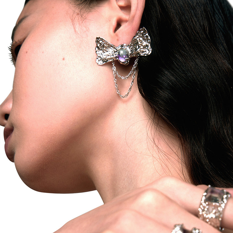 OINICIO Ambush Fluorite Bow Tassel Earrings