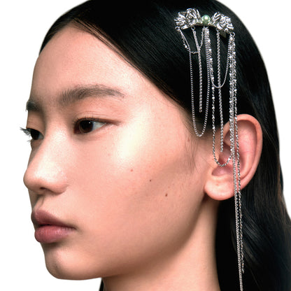 OINICIO Ambush Pearl Bow Tassel Hair Clip