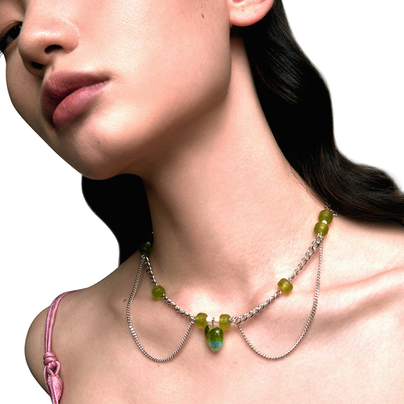 OINICIO Ambush Heart Gradient Glass Necklace