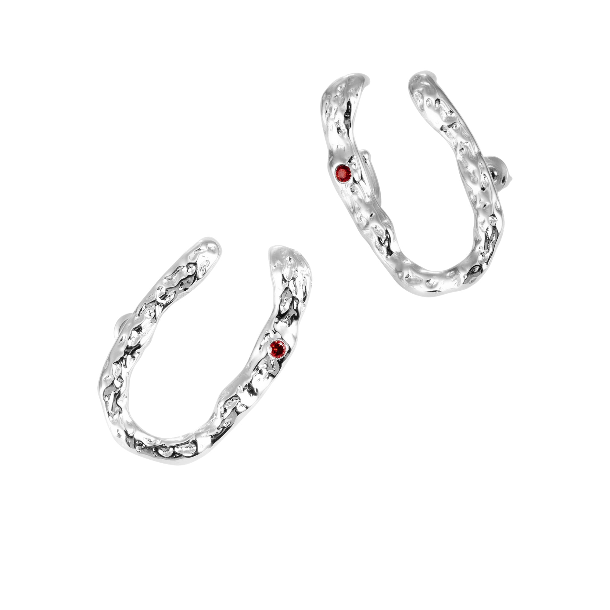 OINICIO ME Red Zircon Liquid Earrings