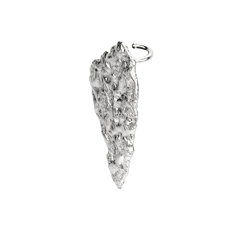 OINICIO Liquid Fluid Textured Triangular Large Earrings