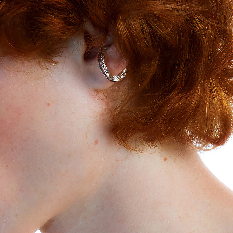 OINICIO ME Red Zircon Ear Clip & Ring